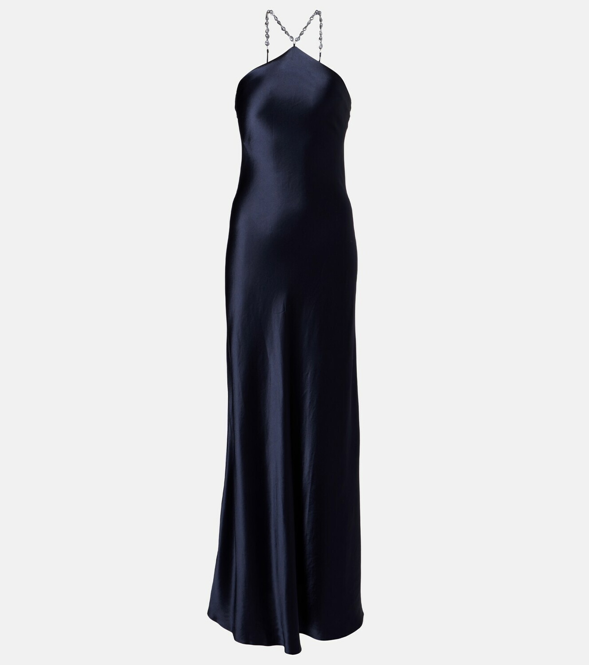 Staud Cadence halterneck satin slip dress