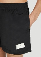 Y-3 - Logo Print Swim Shorts in Black