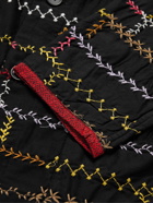 BODE - Crazy Quilt Embroidered Cotton Jacket - Black