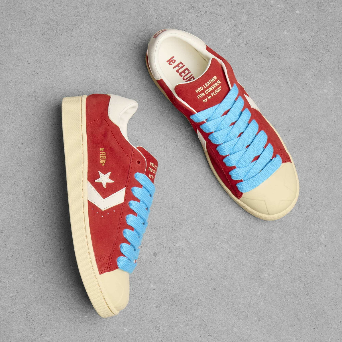 Converse Men's 1908 Pro Leather Sneaker in Molten Lava/Banana Crepe/Blue