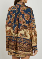 Zimmermann Aster Printed Silk Shirt Navy