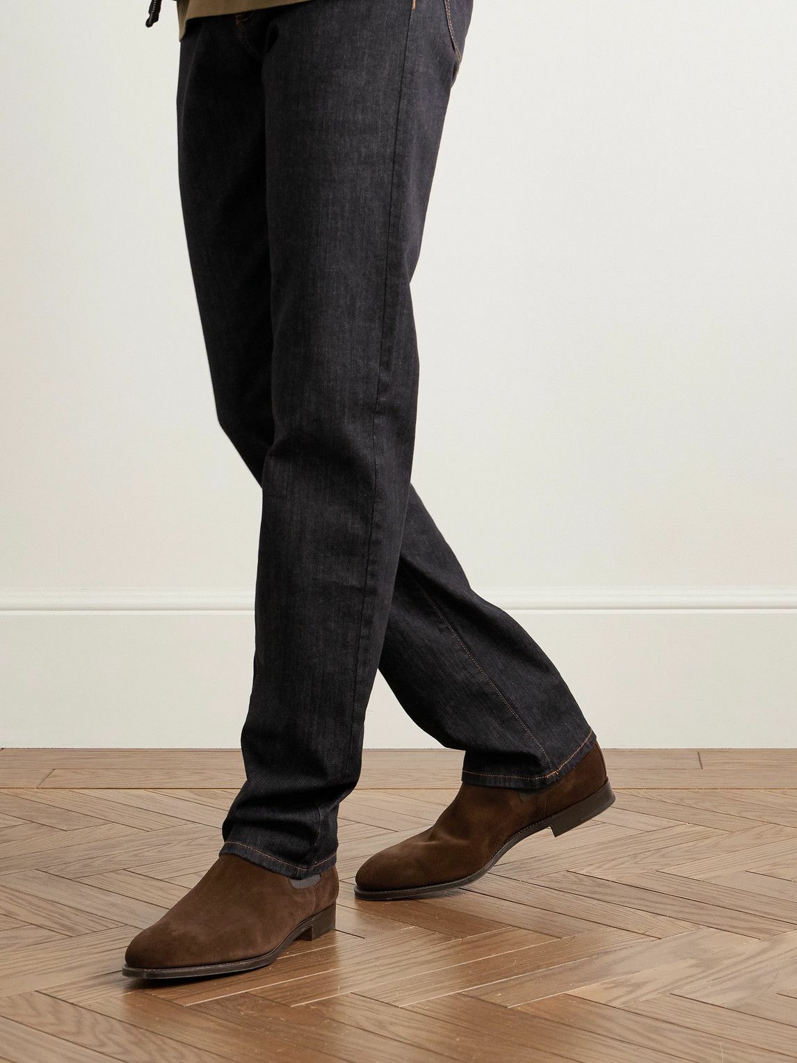 John Lobb - Lawry Suede Chelsea Boots - Brown