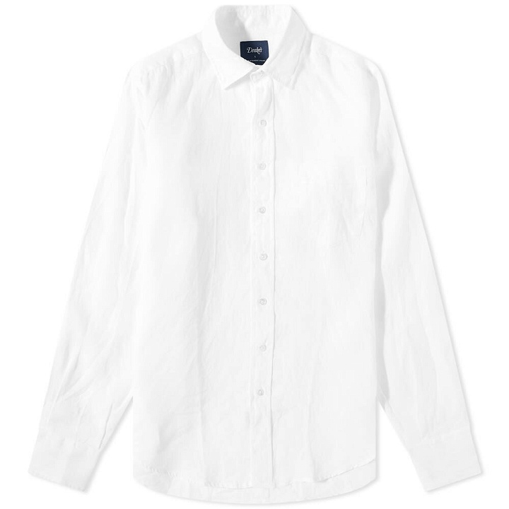 Photo: Drake's Men's Linen Summer Shirt in White