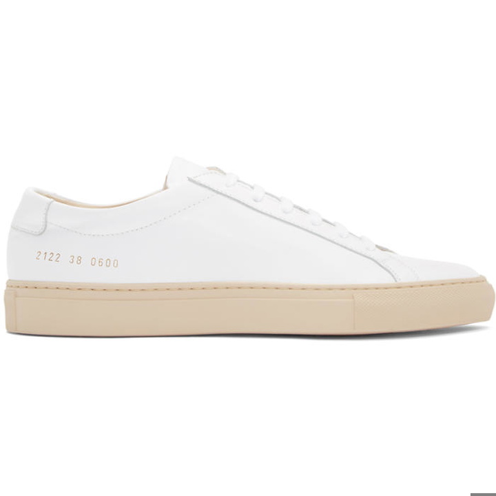 Photo: Common Projects White and Pink Achilles Low Sneakers 
