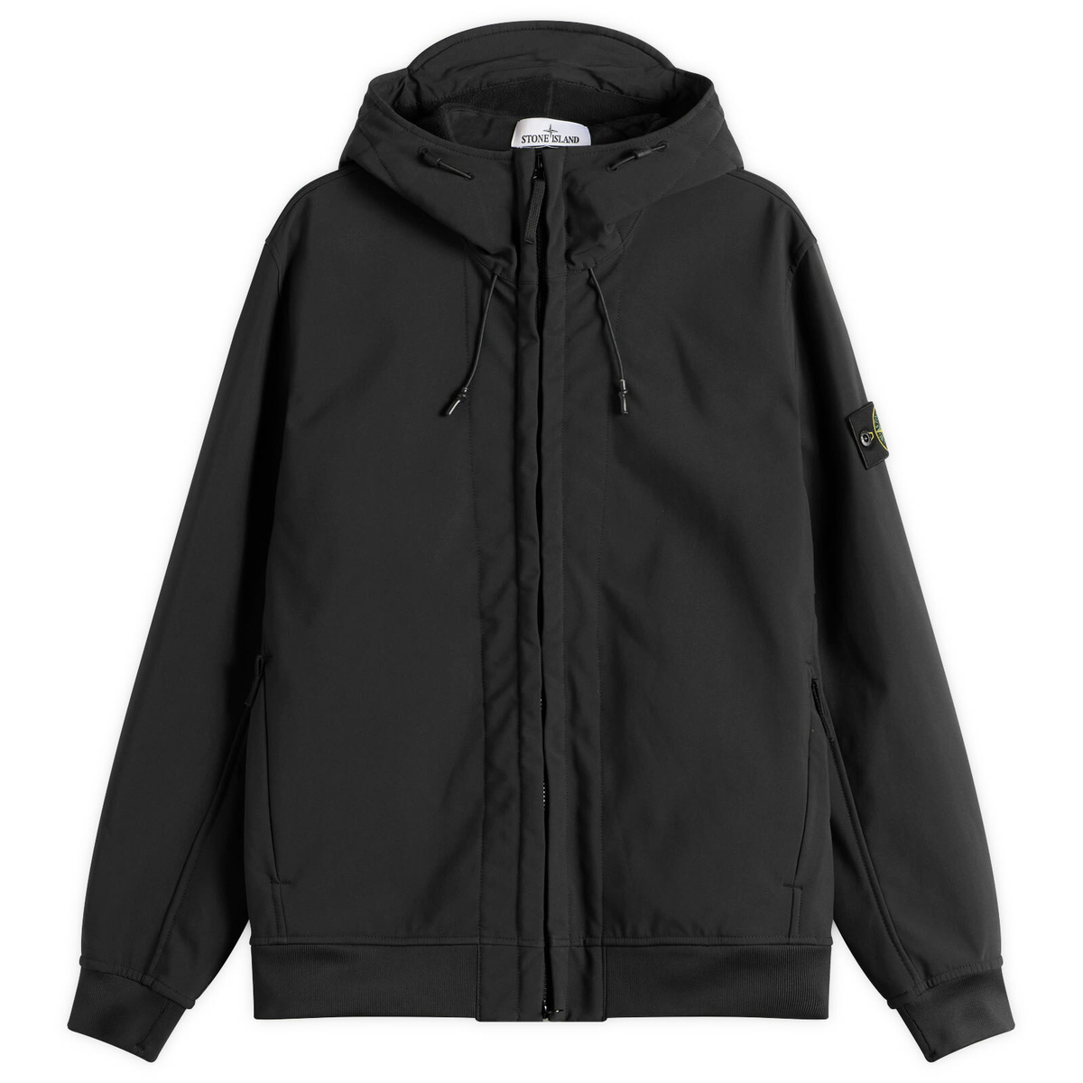 Stone Island Men's Soft Shell-R Hooded Jacket in Black
