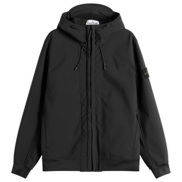 Photo: Stone Island Men's Soft Shell-R Hooded Jacket in Black