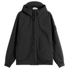 Stone Island Men's Soft Shell-R Hooded Jacket in Black