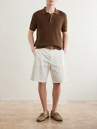 Sunspel - Ribbed Cotton Polo-Shirt - Brown
