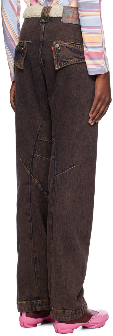 Kiko Kostadinov Brown Paneled Levi's Edition Jeans