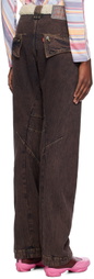 Kiko Kostadinov Brown Paneled Levi's Edition Jeans