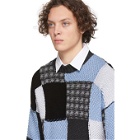 JW Anderson Blue and Grey Patchwork Sweater