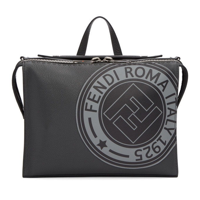Photo: Fendi Black Fendi Roma Stamp Messenger Bag
