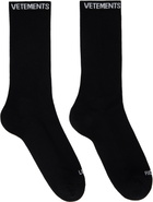 VETEMENTS Black 'VETEMENTS' Logo Socks