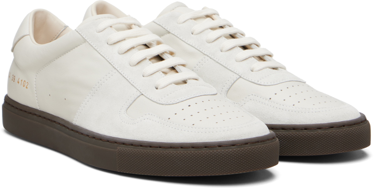 Common Projects Off-White BBall Slim Gum Brown Sole Sneakers