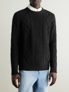 Ghiaia Cashmere - Pescatore Cable-Knit Wool Sweater - Black