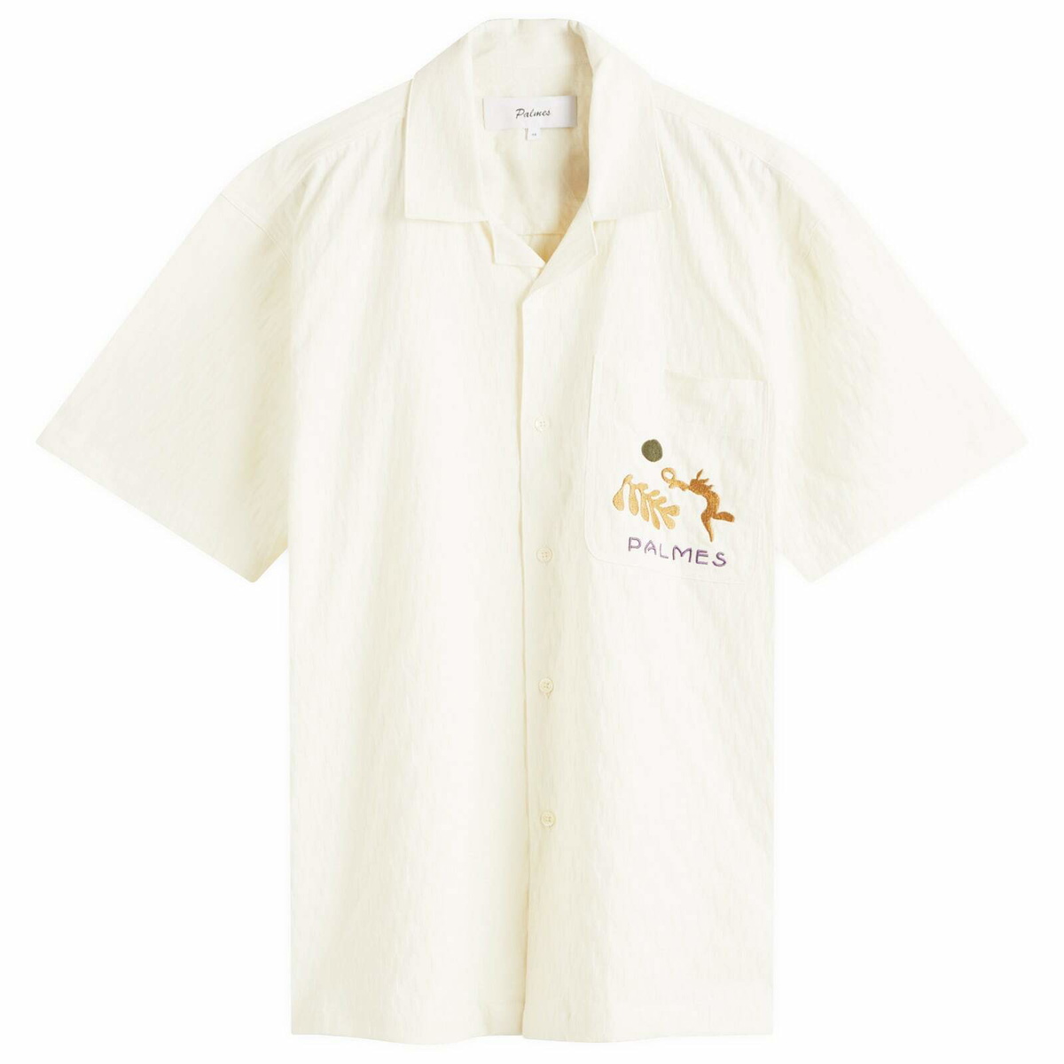 Palmes Men's Garden Short Sleeve Shirt in Off-White