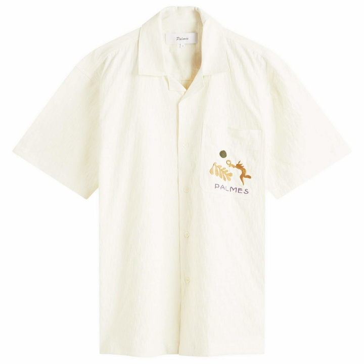 Photo: Palmes Men's Garden Short Sleeve Shirt in Off-White