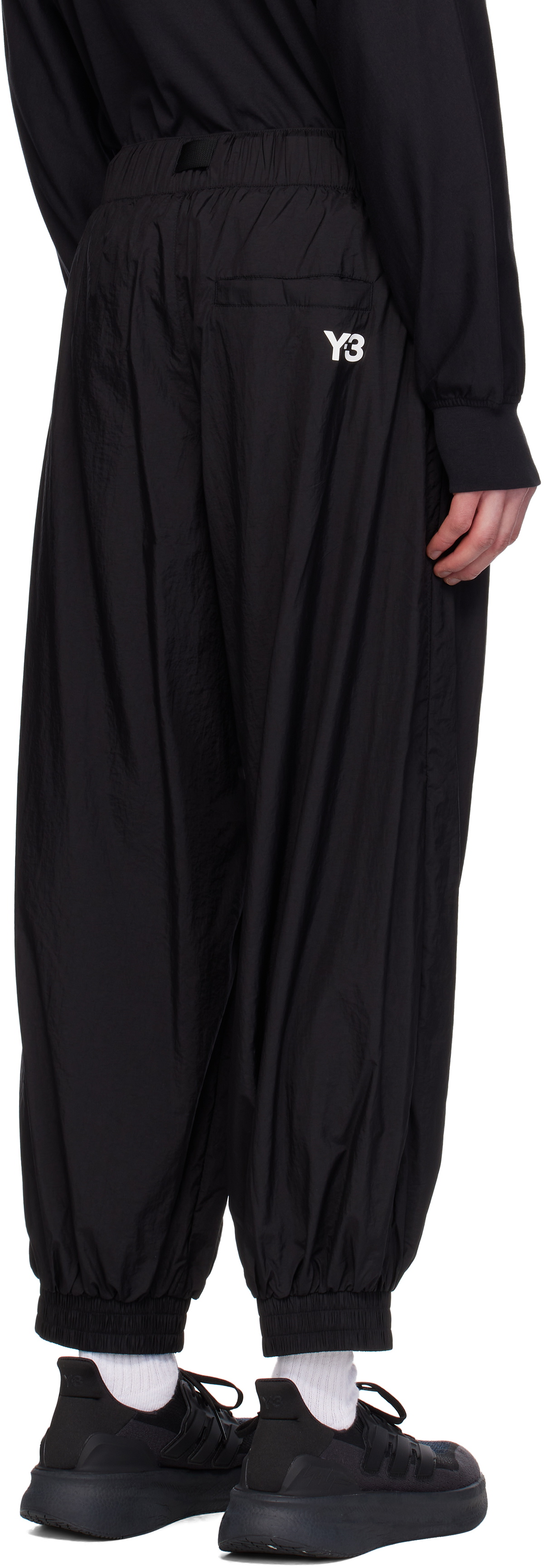 Y-3 Black 3-Stripes Nylon Sweatpants