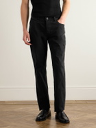 James Perse - Straight-Leg Brushed Cotton-Blend Twill Trousers - Black