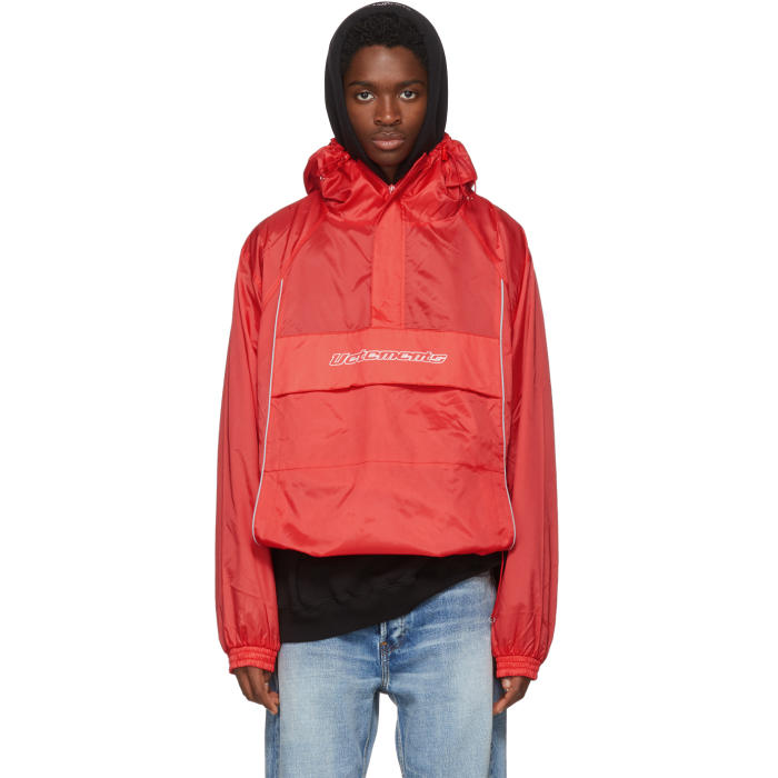 Vetements Red Overhead Half-Zip Jacket Vetements