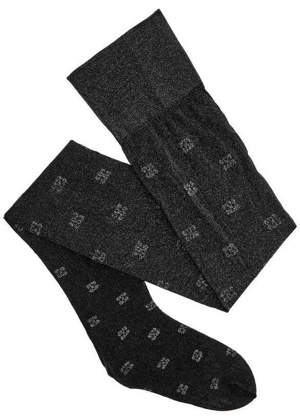 Photo: Ganni Butterfly Logo-jacquard Tights Black