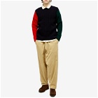 Country Of Origin Men's Tri Block Crew Knit in Navy/Red/Green
