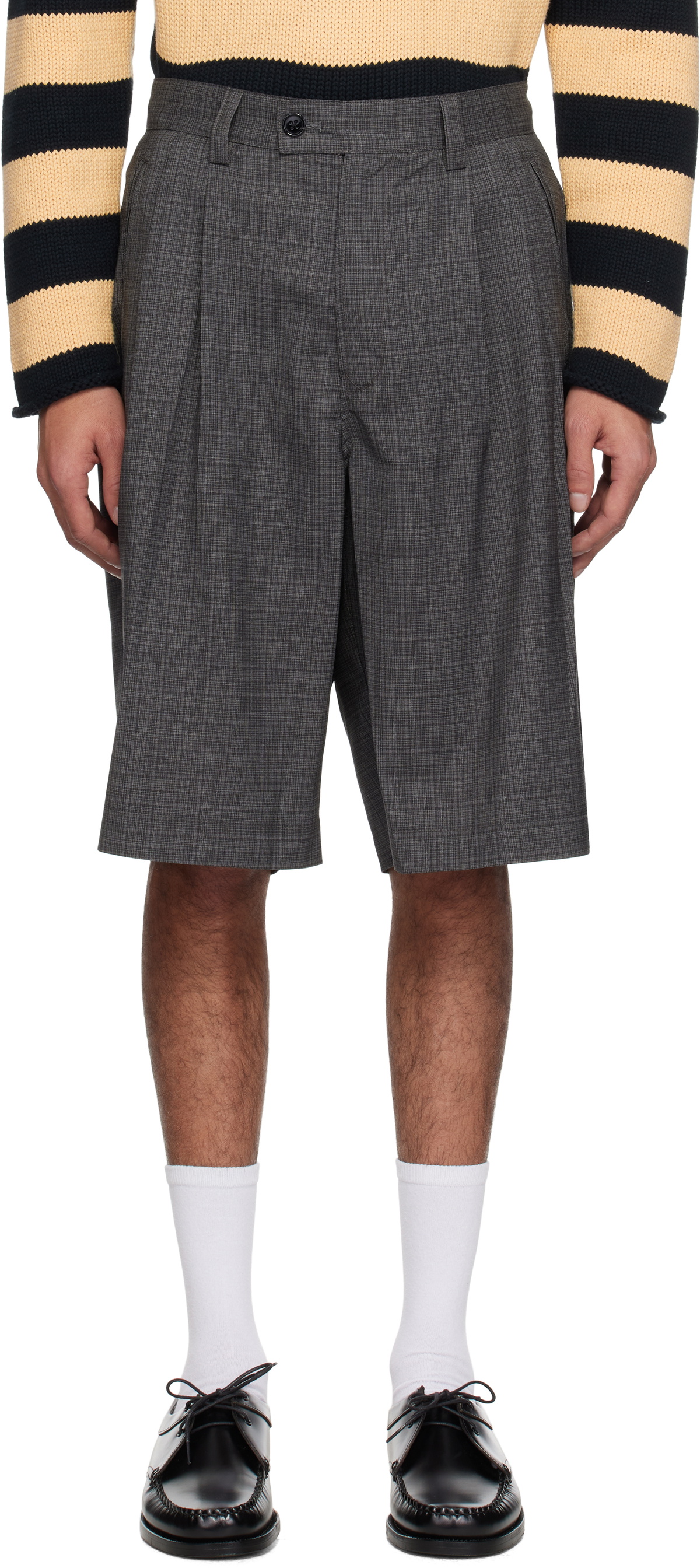 Carter Young Gray Roy Pleated Shorts