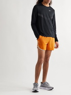 Nike Running - Heritage Straight-Leg Dri-FIT Mesh Drawstring Shorts - Orange