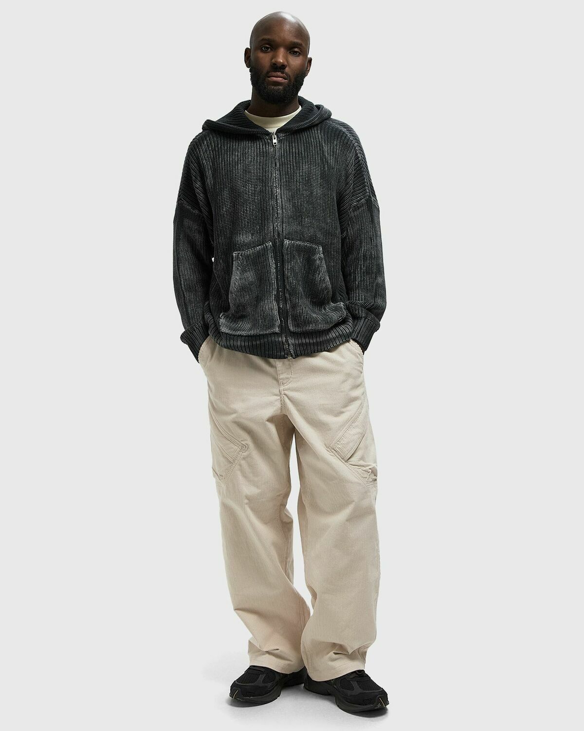 Reternity ESSENTIAL KNIT ZIP HOODIE Black Mens Hoodies/Pullover