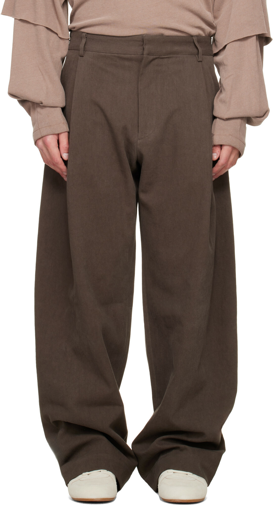 Seventh Brown Canvas Bermuda Trousers
