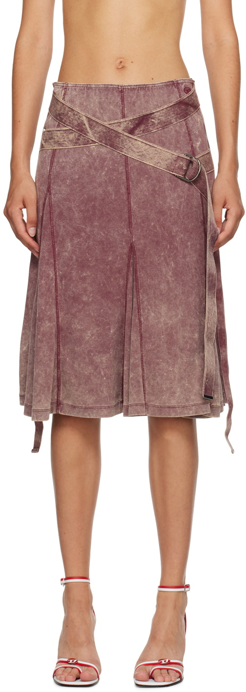 Diesel Burgundy O-Venus Midi Skirt Diesel