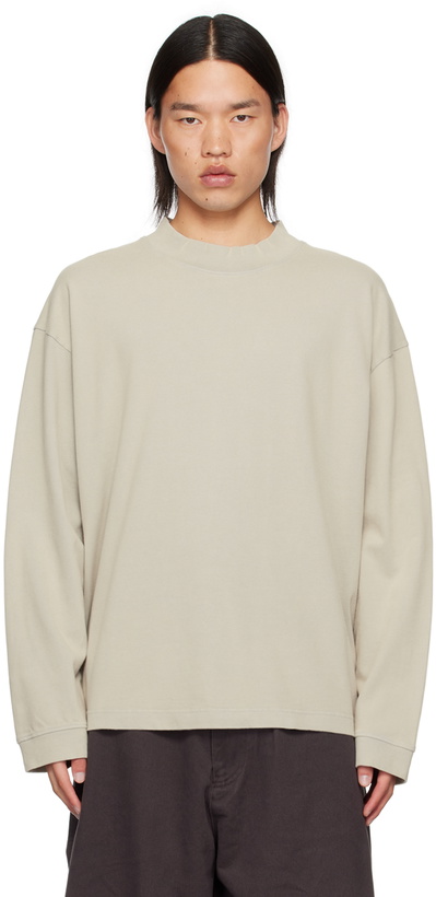 Photo: Acne Studios Beige Relaxed-Fit Long Sleeve T-Shirt