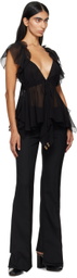 Chloé Black Ruffle Trim Blouse