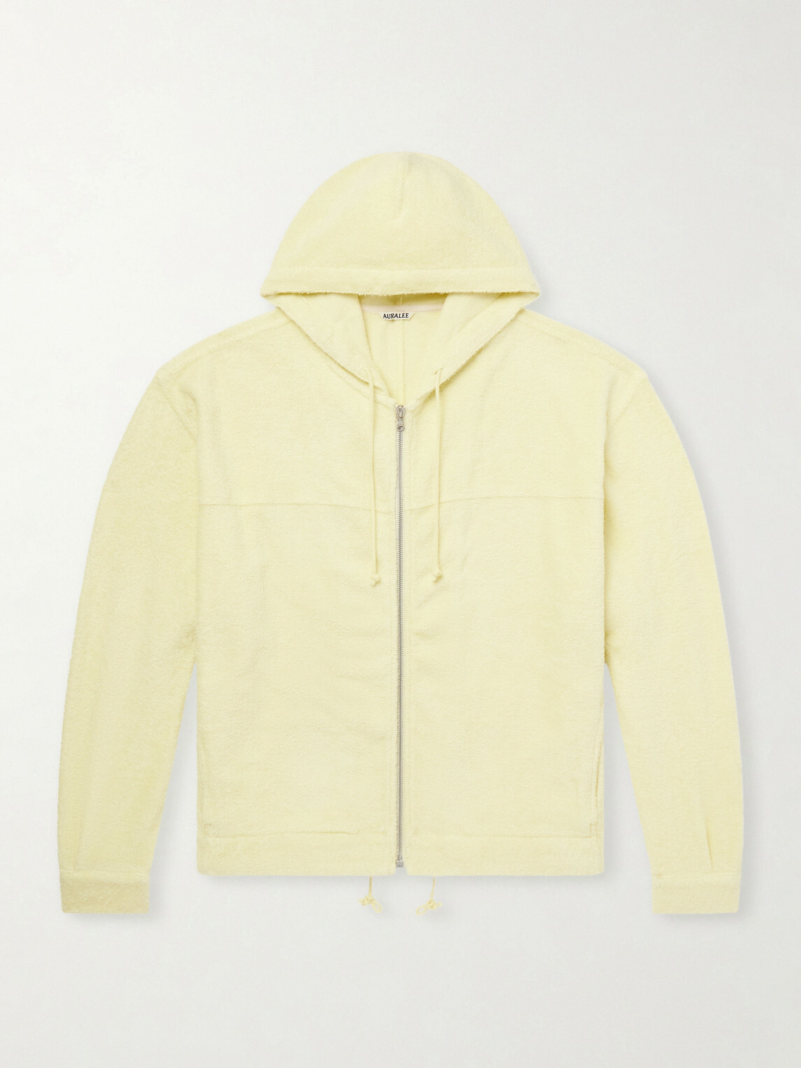 Auralee - Cotton-Blend Terry Zip-Up Hoodie - Yellow