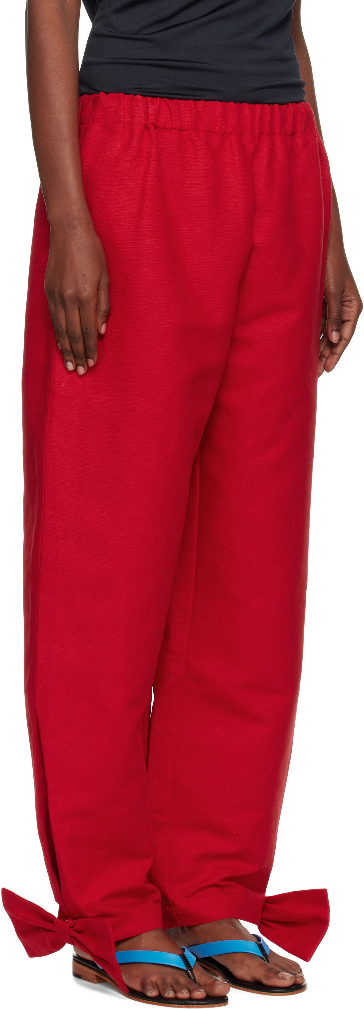 Caro Editions Red Coco With Bows Trousers
