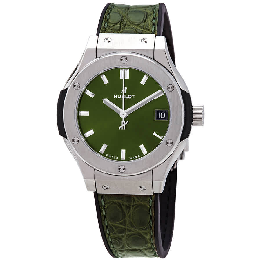 Hublot Classic Fusion Quartz Green Dial Ladies Watch 581.NX.8970.LR