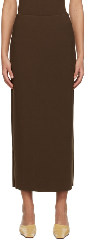 Photo: Birrot SSENSE Exclusive Brown H Maxi Skirt