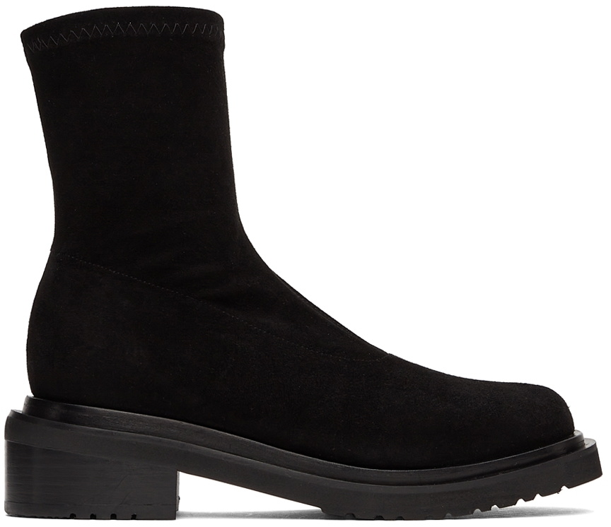 BY FAR Black Suede Kah Boots By Far