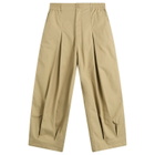 Anglan Men's Unbalance Long Tuck Balloon Pants in Beige