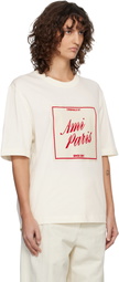 AMI Paris Off-White Cotton 'Ami Paris Heritage' Print T-shirt