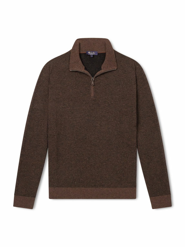 Photo: Loro Piana - Roadster Cashmere Half-Zip Sweater - Brown