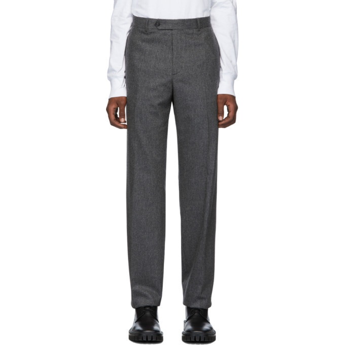 Photo: Helmut Lang Grey Flannel Pinstripe Trousers