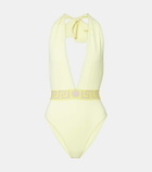 Versace Greca halterneck swimsuit