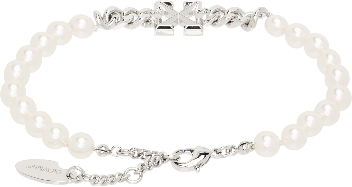 Off-White Arrow Faux-Pearl Full Bracelet