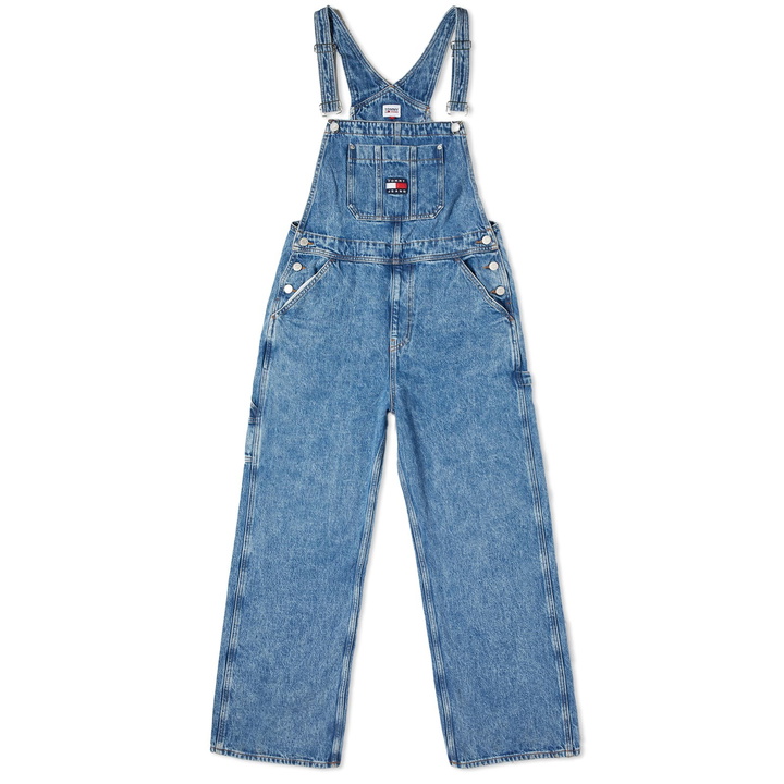 Photo: Tommy Jeans Women's Denim Dungarees in Denim Medium