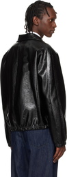 Courrèges Black Vinyl Zipped Bomber Jacket
