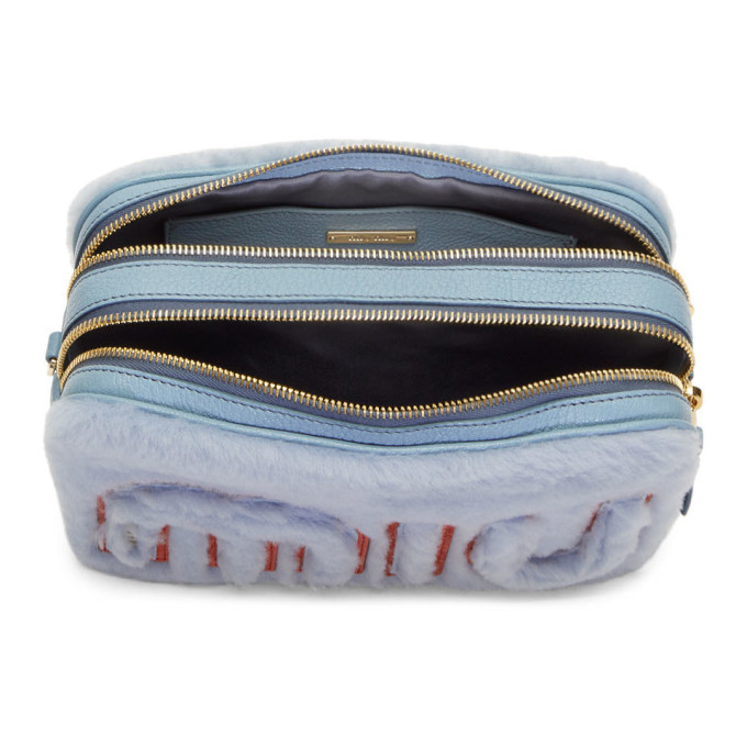 Miu Miu Blue Matelasse Leather Camera Crossbody Bag Miu Miu