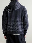Balenciaga - Oversized Logo-Appliquéd Printed Cotton-Jersey Zip-Up Hoodie - Black