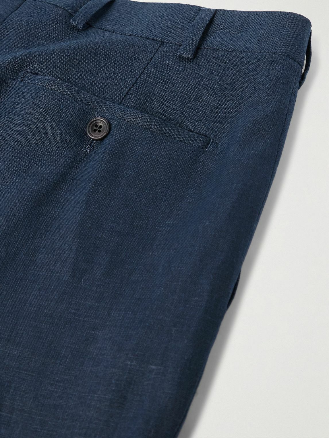 Kingsman - Straight-Leg Linen Suit Trousers - Blue