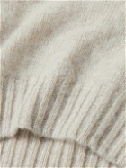 Drake's - Brushed Virgin Shetland Wool Sweater - Gray
